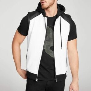 NEW G by GUESS Quicksand Faux-Leather Hooded Vest